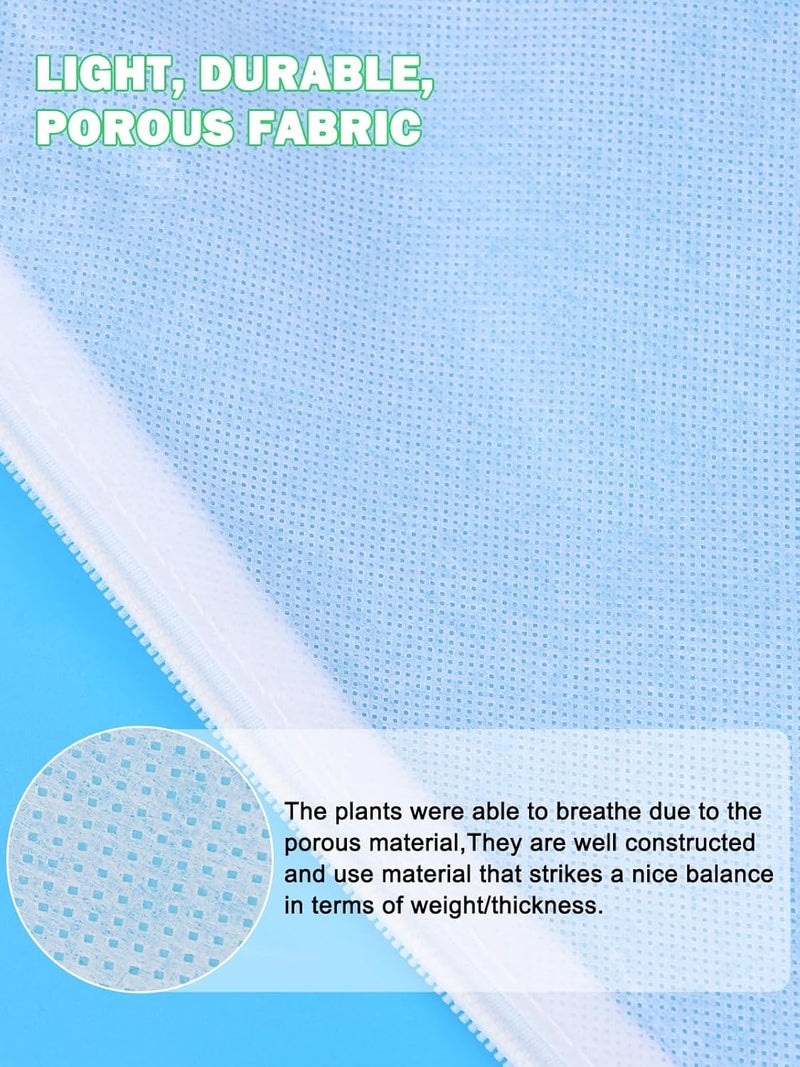 Abimars Thicker Plant Covers Freeze Protection Jacket 2.36 oz/yd², 6.6'x6.6' Reusable Winter Plant Covers with Drawstring & Zipper, 2 Pack Light, Porous Fabric for Plant Breathing - Image 3